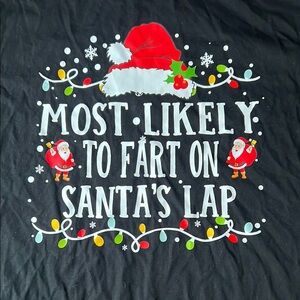 Mens Festive Holiday Christmas Santa Fart humor funny adult Graphic Tee 3XL XXXL